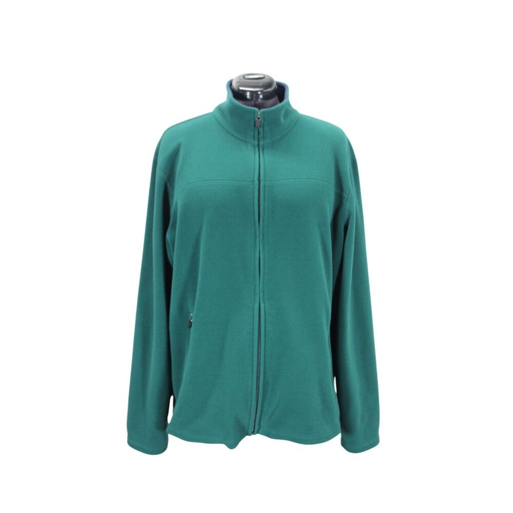 L.L.Bean Men’s Size‎ XL Green Fleece Jacket Full Zip Mock Neck Outdoor Layer
